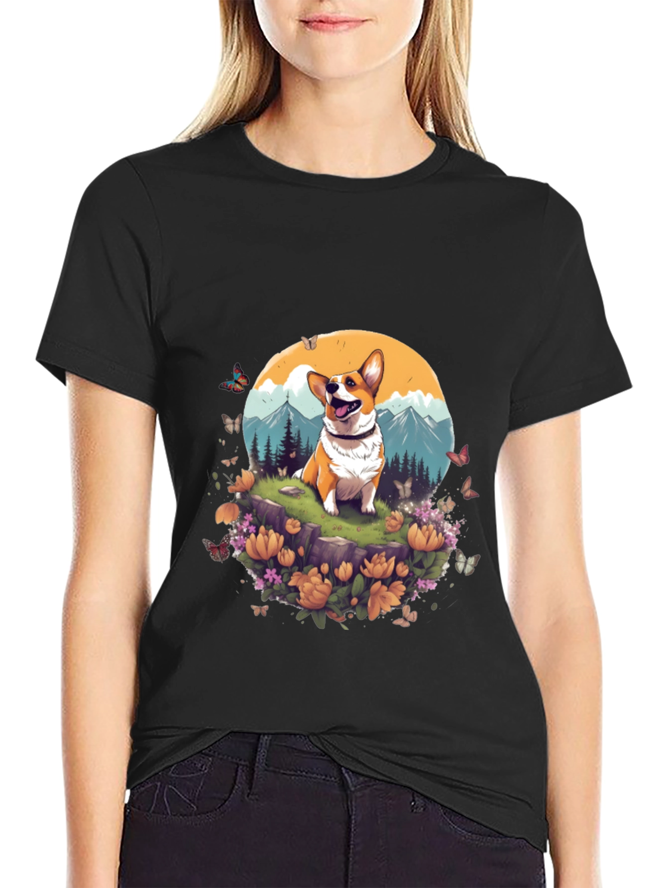 Corgi Mountain Adventure Graphic Tee