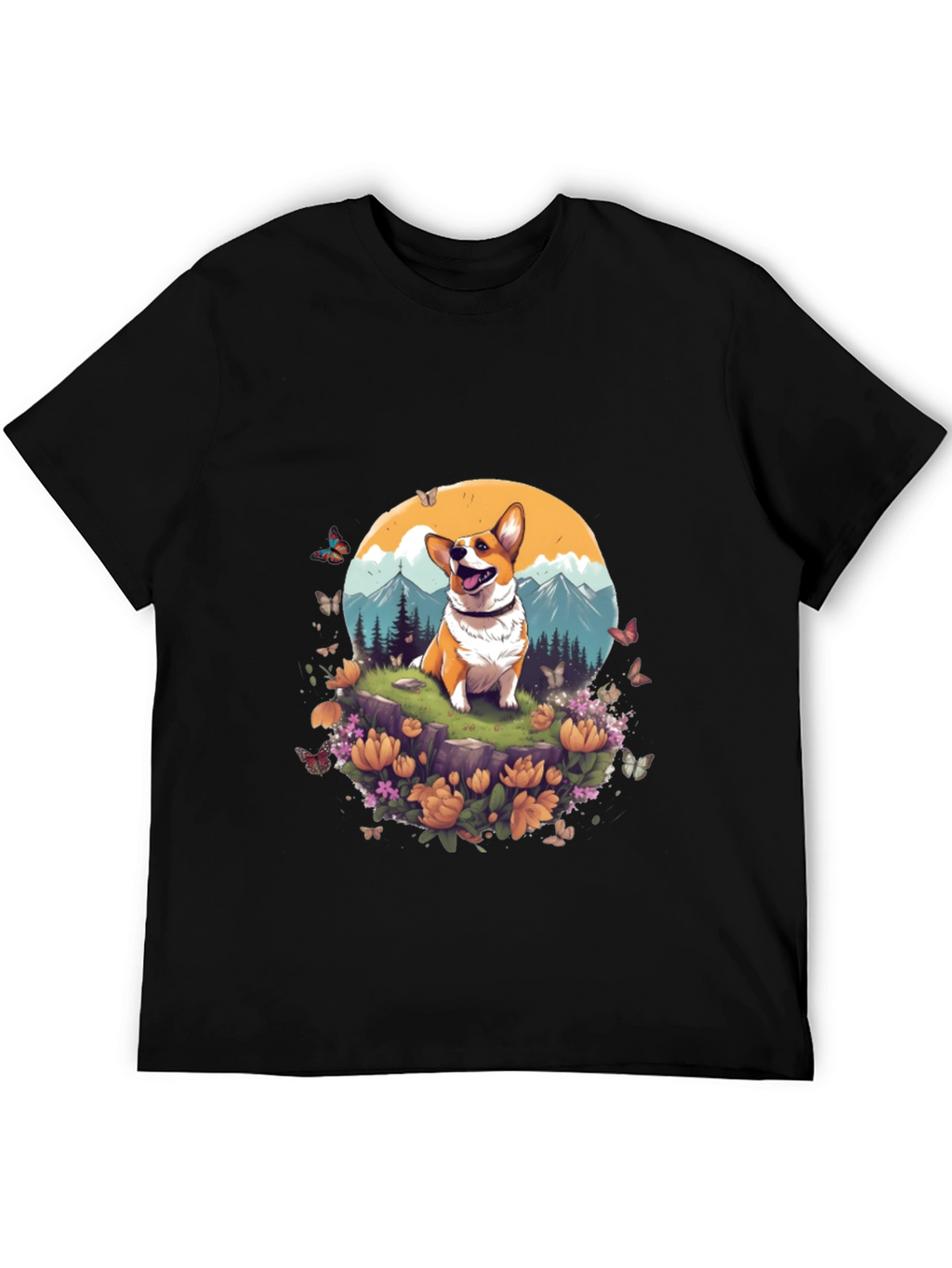 Corgi Mountain Adventure Graphic Tee