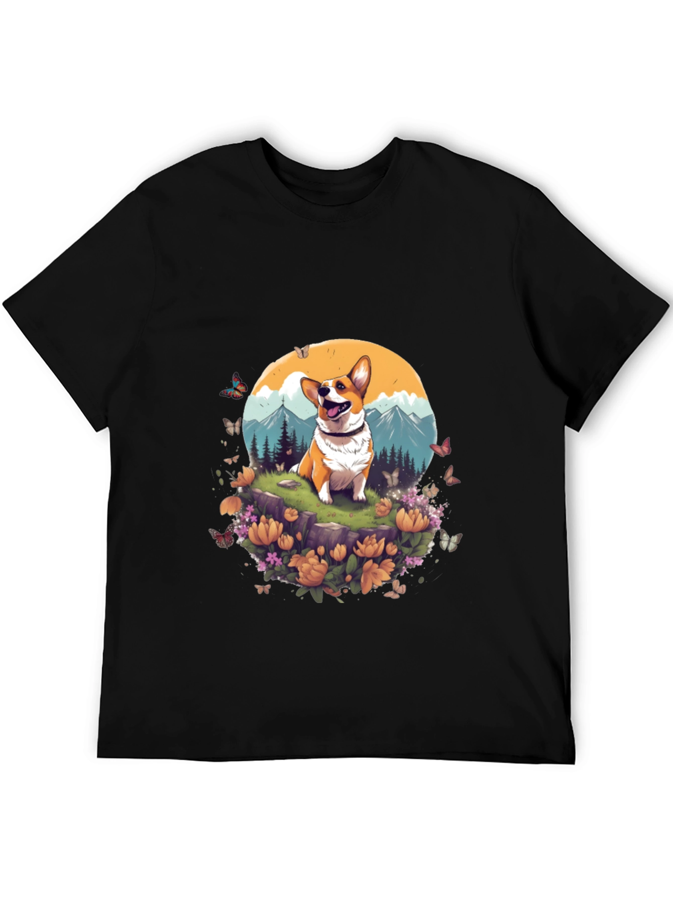 Corgi Mountain Adventure Graphic Tee