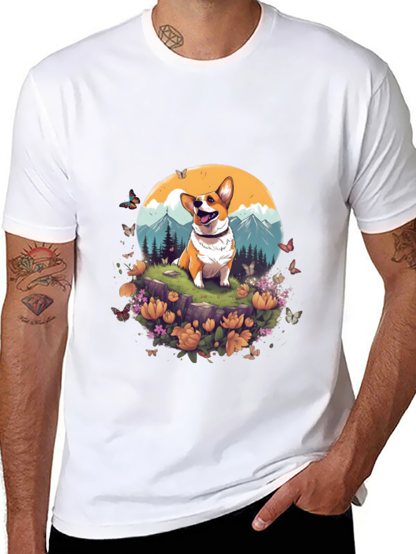 Corgi Mountain Adventure Graphic Tee