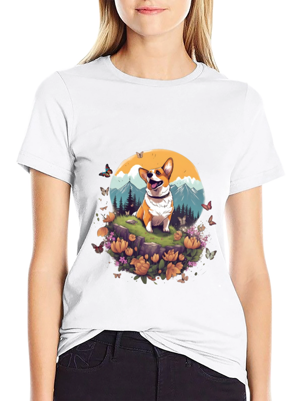 Corgi Mountain Adventure Graphic Tee
