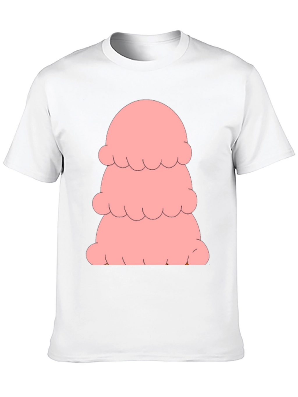 Pink Ice Cream Stack T-Shirt - Black Cotton Tee