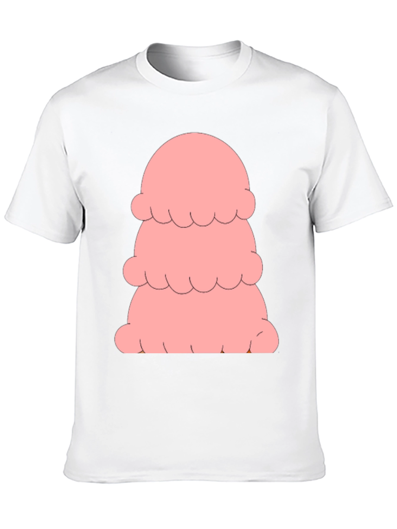Pink Ice Cream Stack T-Shirt - Black Cotton Tee