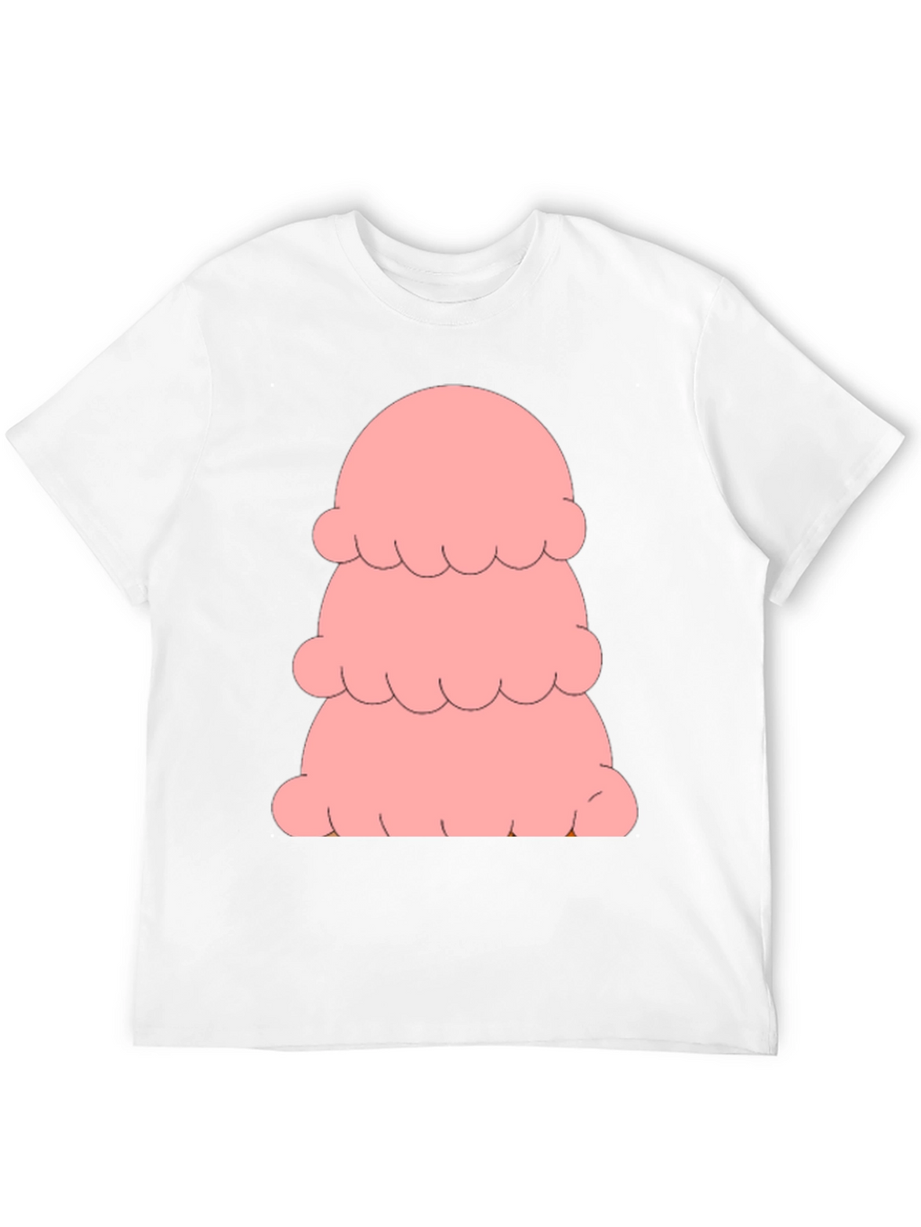 Pink Ice Cream Stack T-Shirt - Black Cotton Tee