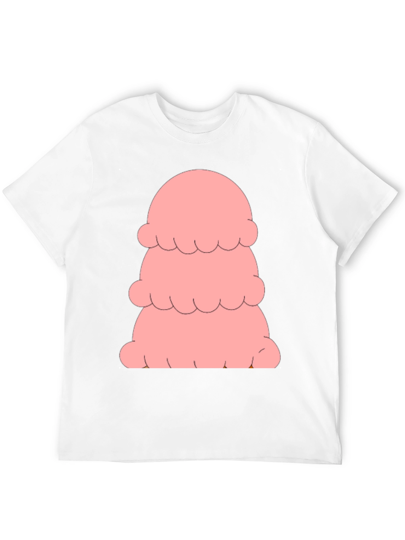 Pink Ice Cream Stack T-Shirt - Black Cotton Tee