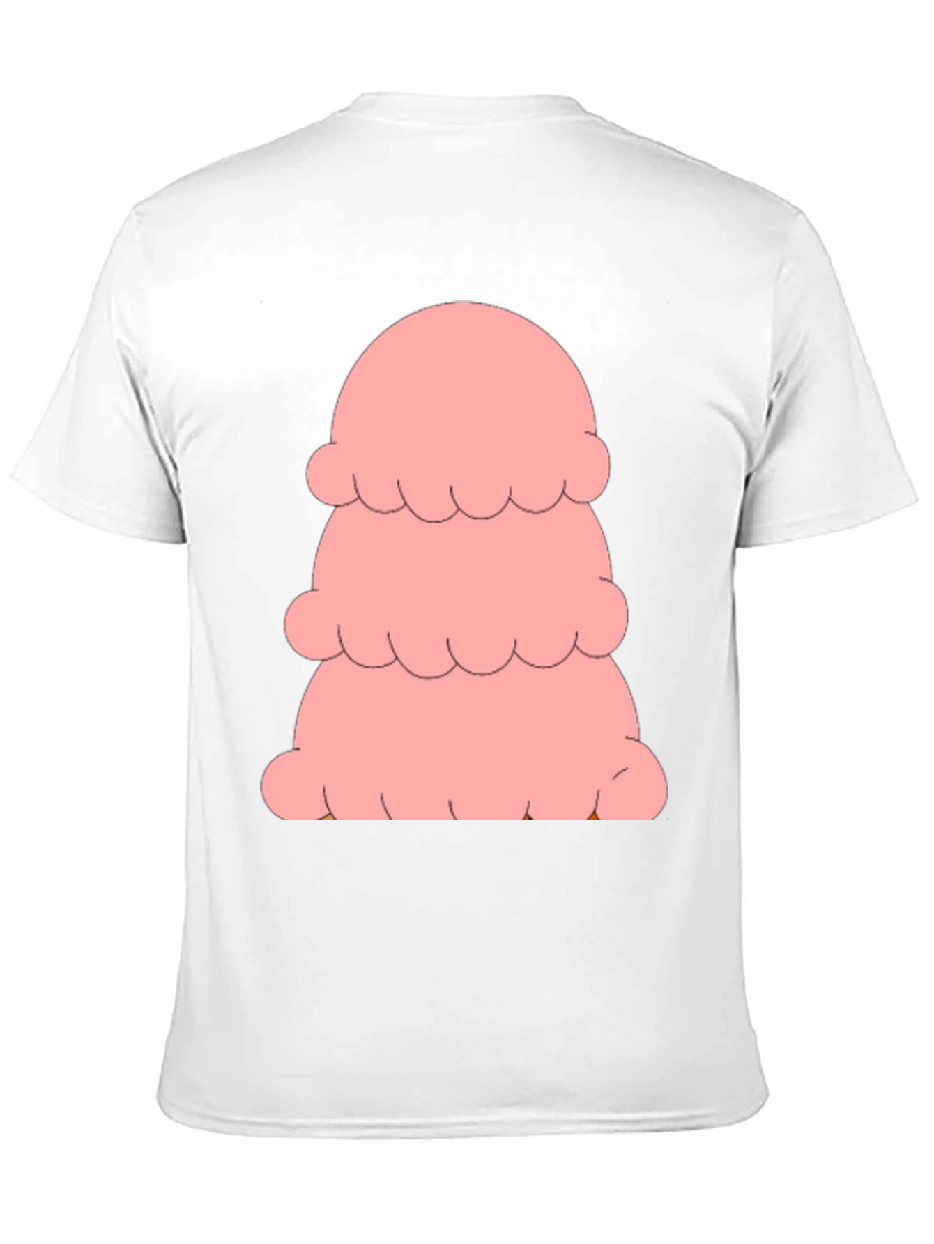 Pink Ice Cream Stack T-Shirt - Black Cotton Tee