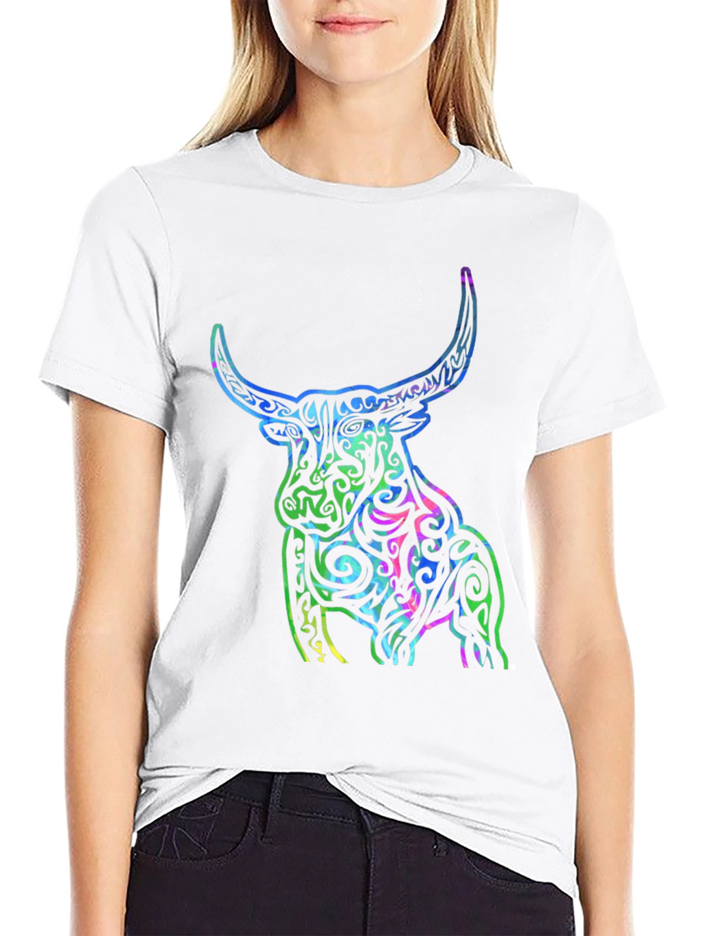 Tribal Bull Graphic T-Shirt - Bold Design