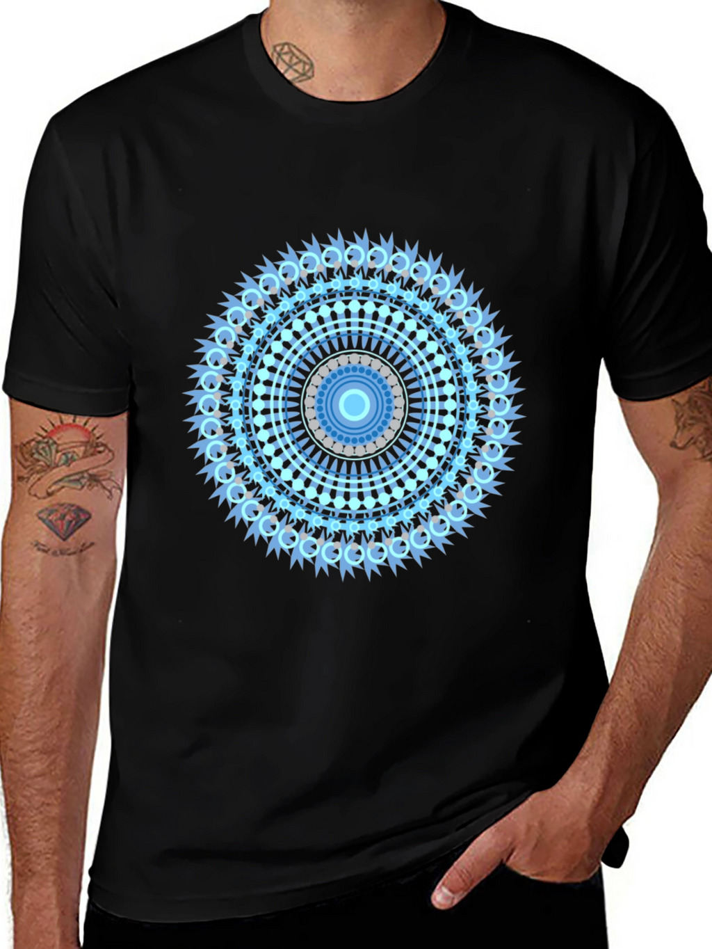 Mandala Graphic Black T-Shirt - Unique Design