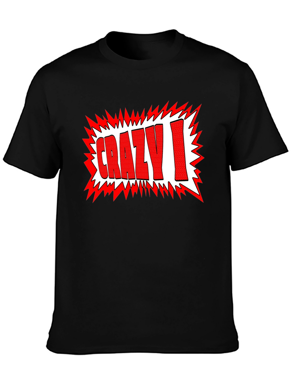 Crazy I Graphic Print Black T-Shirt