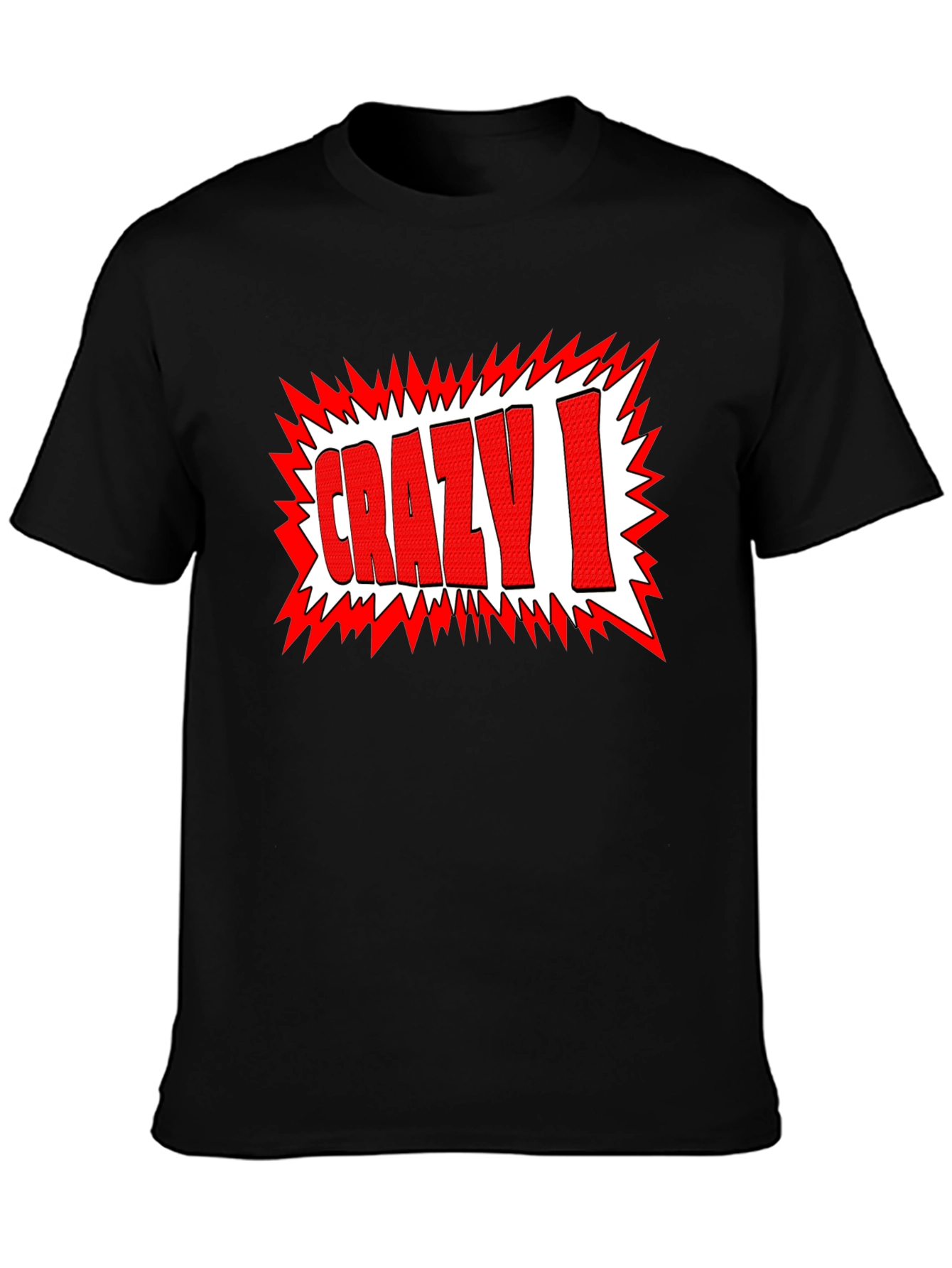 Crazy I Graphic Print Black T-Shirt