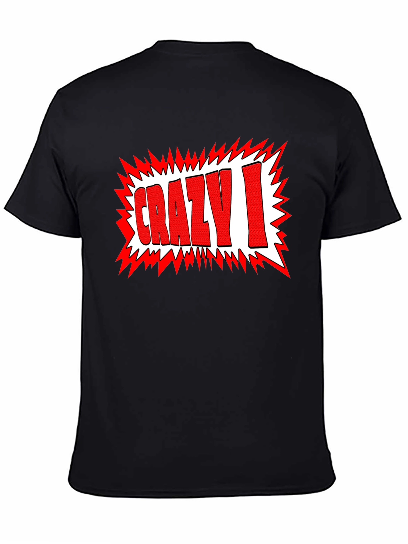 Crazy I Graphic Print Black T-Shirt