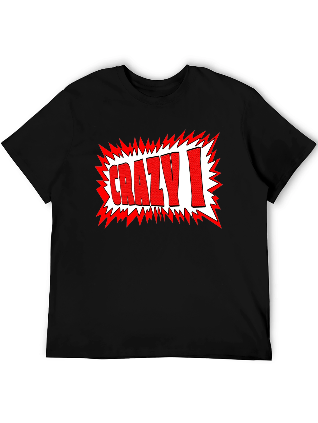 Crazy I Graphic Print Black T-Shirt