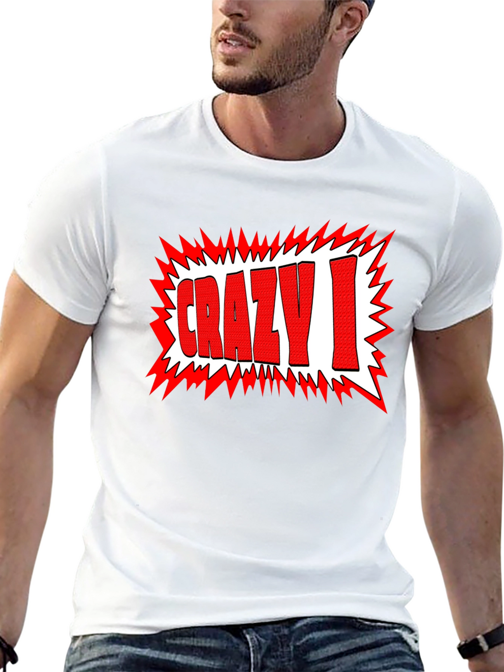 Crazy I Graphic Print Black T-Shirt