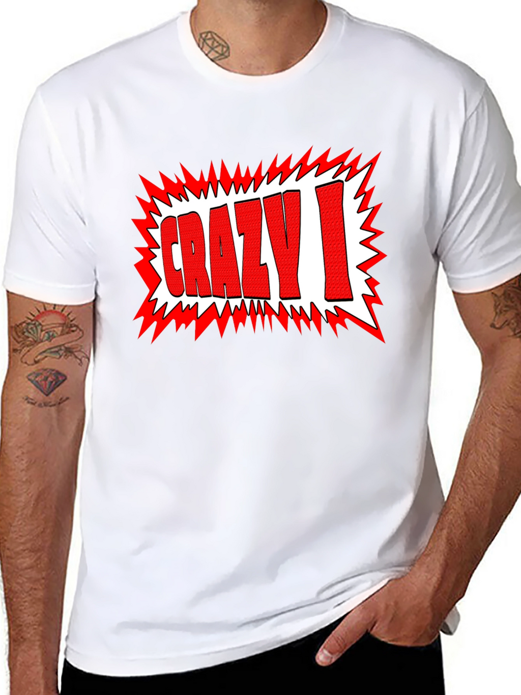 Crazy I Graphic Print Black T-Shirt