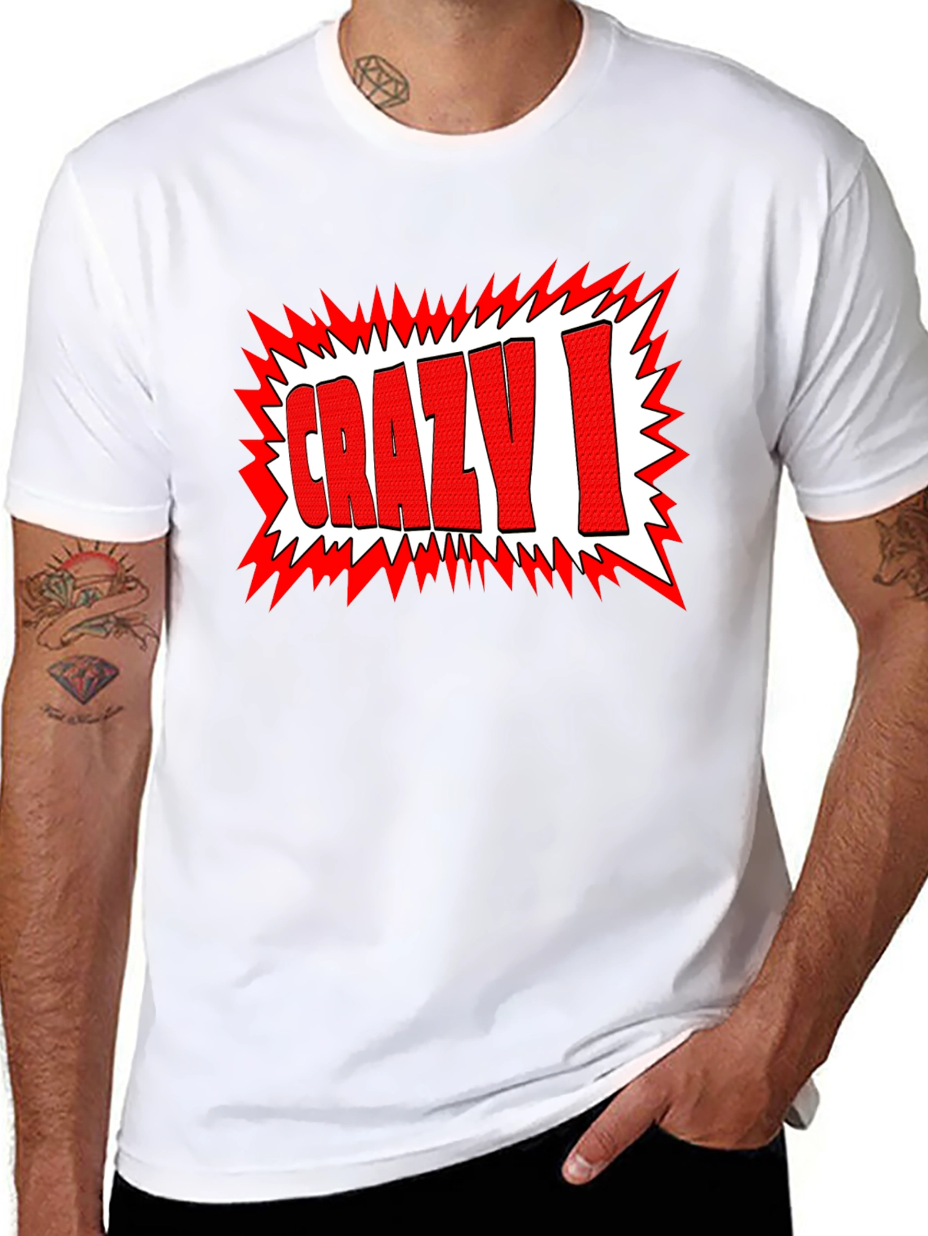 Crazy I Graphic Print Black T-Shirt