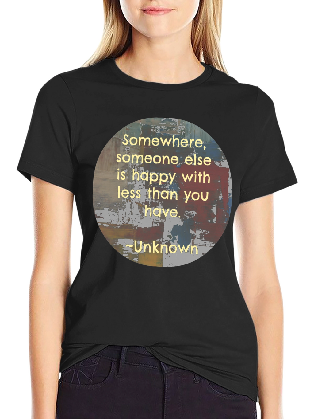 Inspirational Somewhere Quote Black T-Shirt