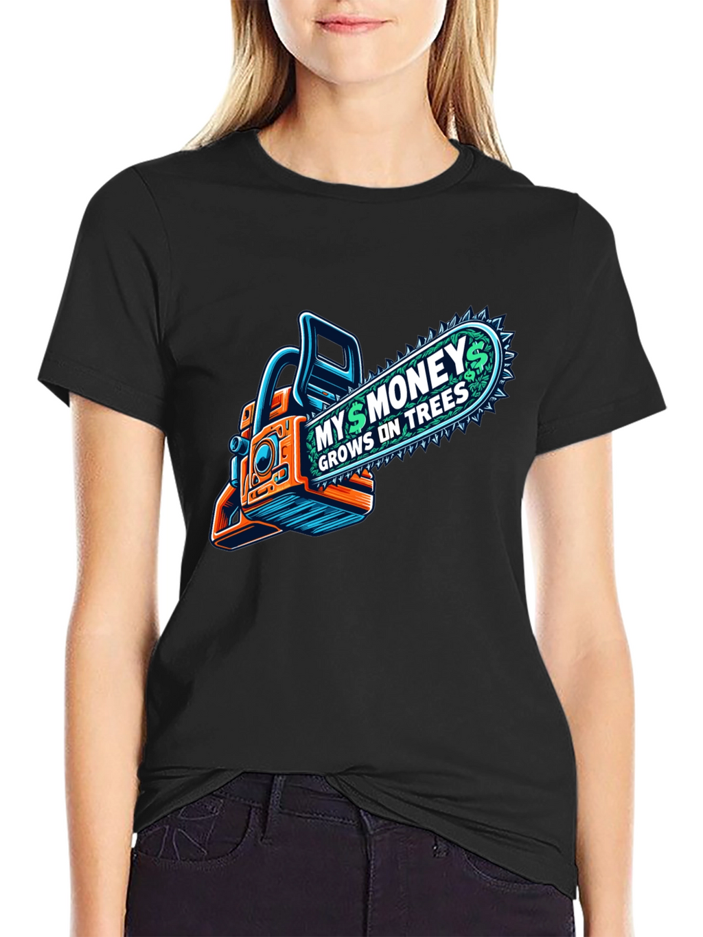 Money Grows on Trees Chainsaw T-Shirt