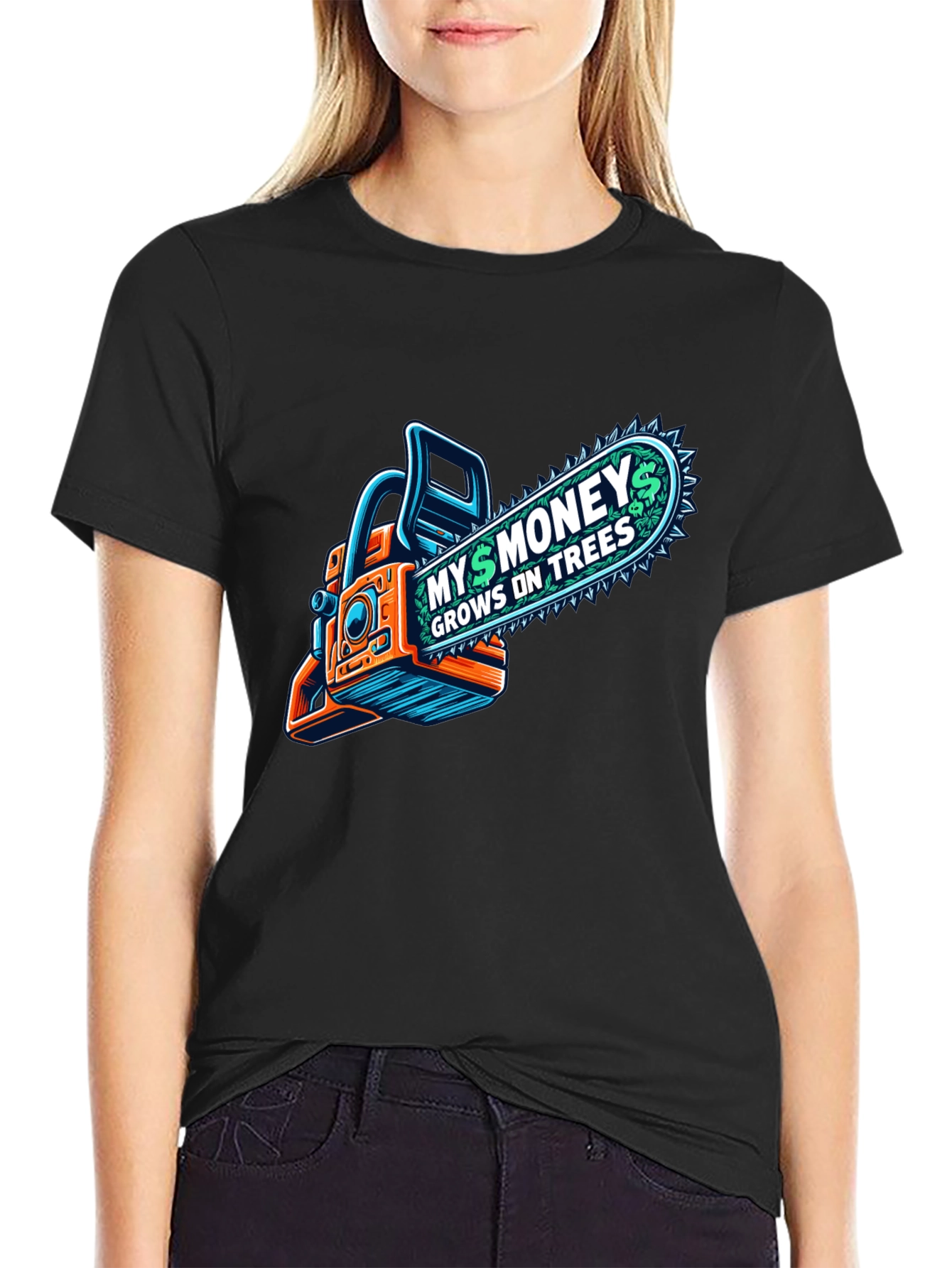 Money Grows on Trees Chainsaw T-Shirt