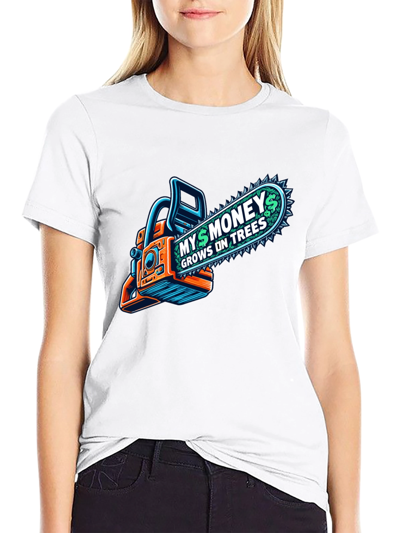 Money Grows on Trees Chainsaw T-Shirt