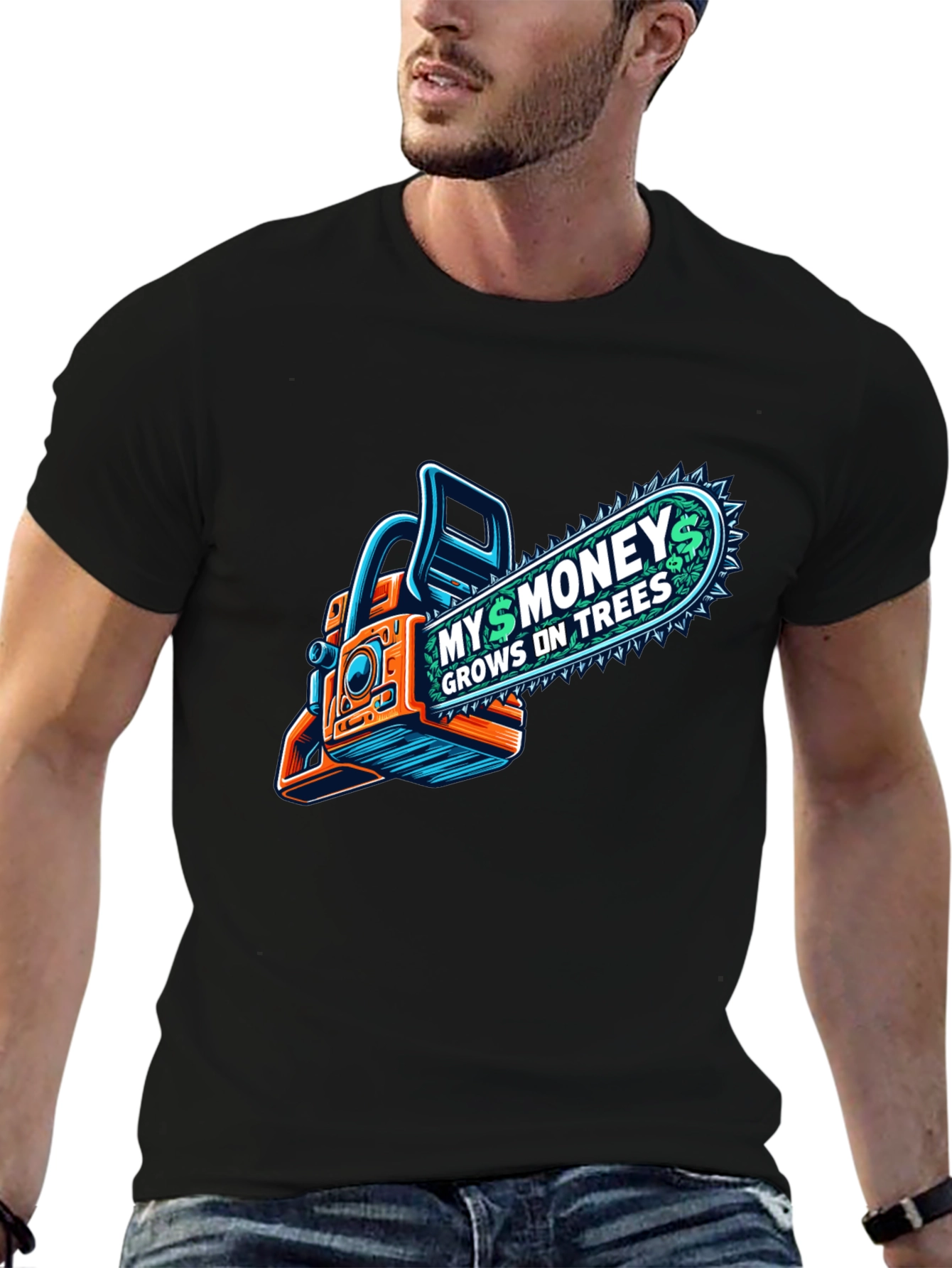 Money Grows on Trees Chainsaw T-Shirt