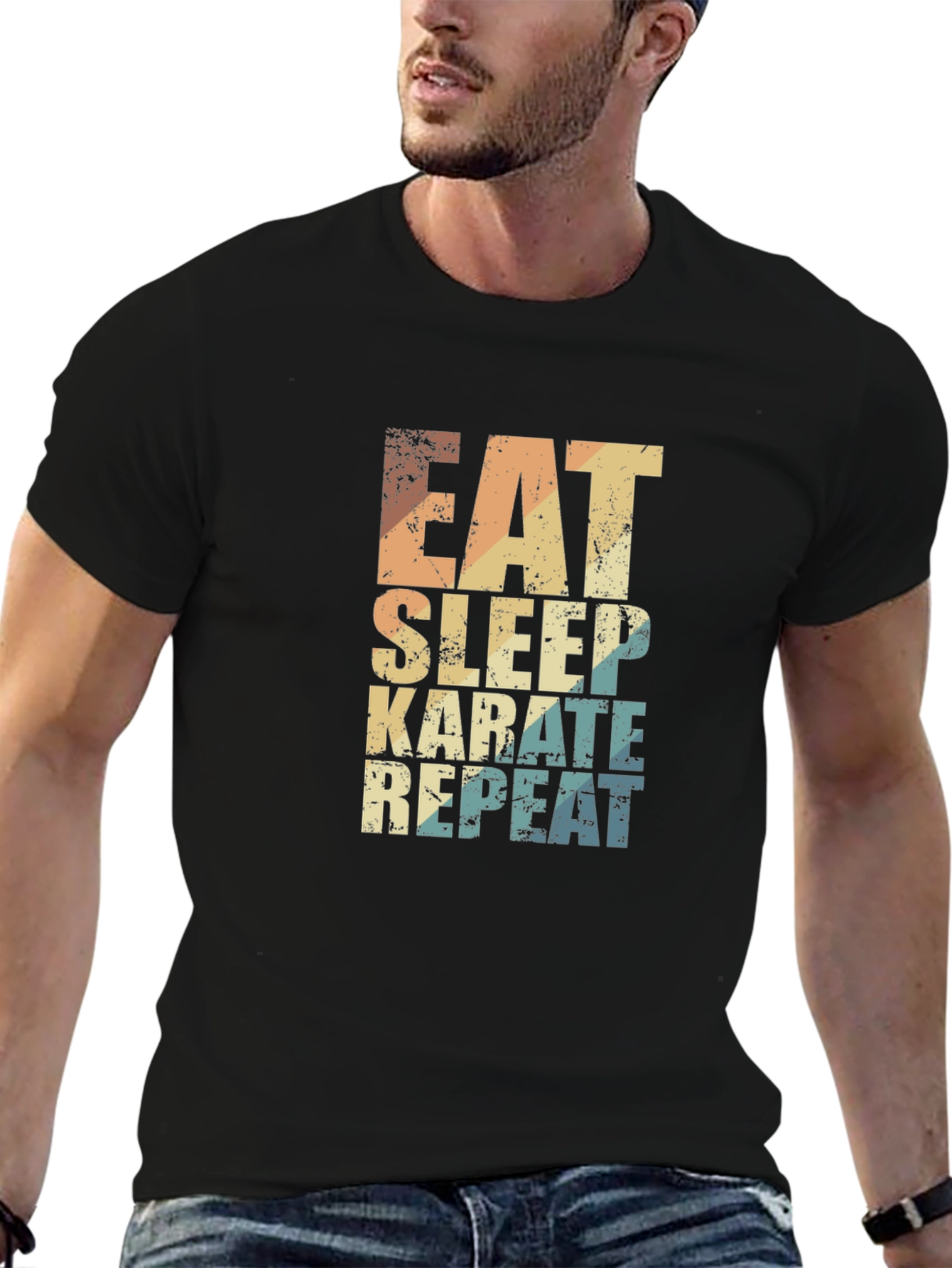 Eat Sleep Karate Repeat Graphic Tee
