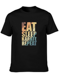 Eat Sleep Karate Repeat Graphic Tee