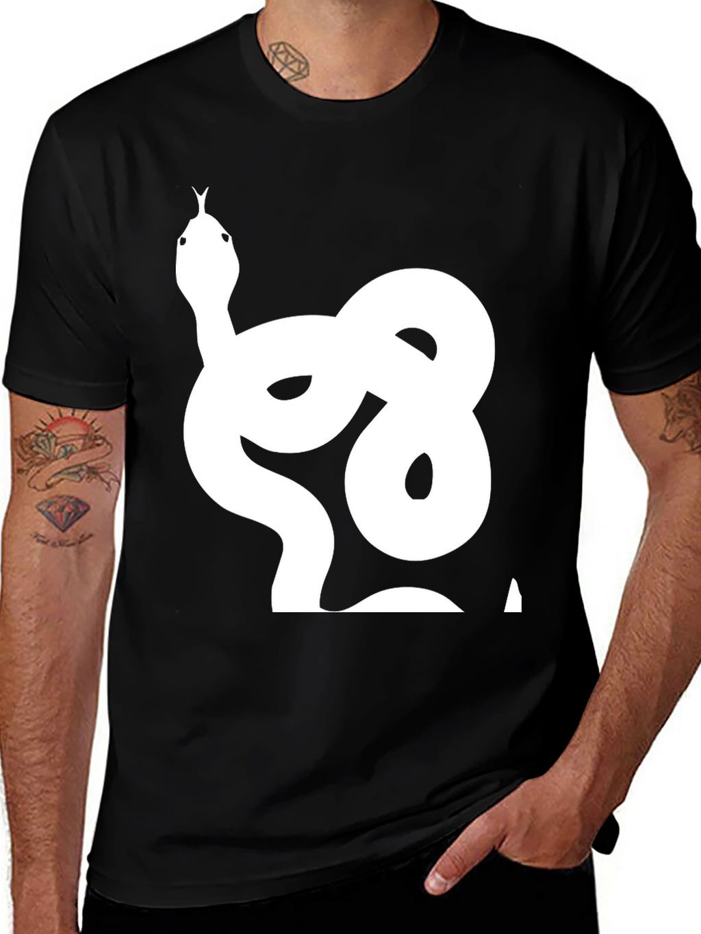 Snake Graphic T-Shirt - Cool Black Tee