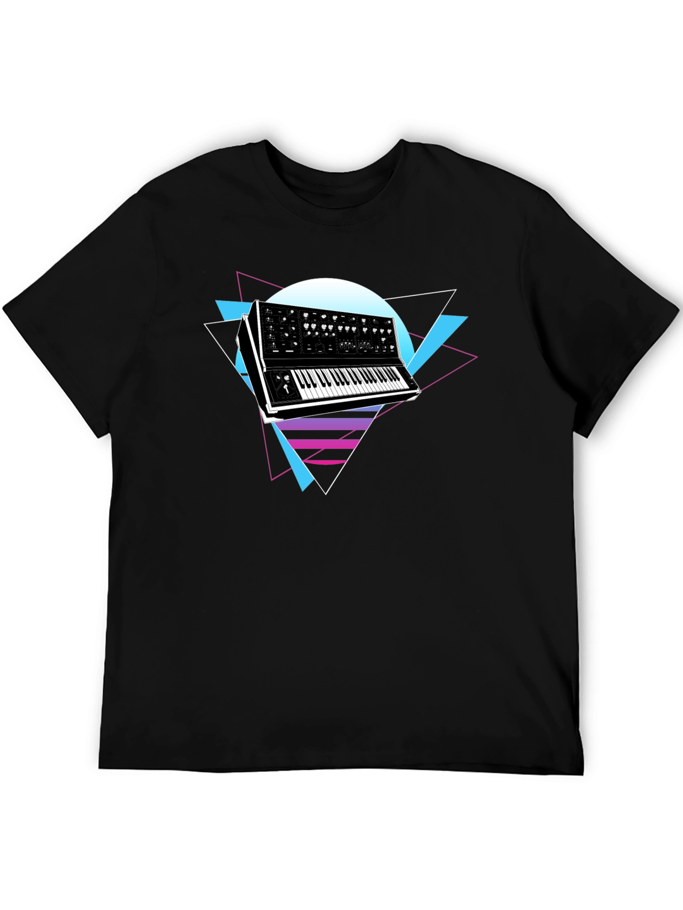 Retro Synthwave Keyboard Graphic T-Shirt