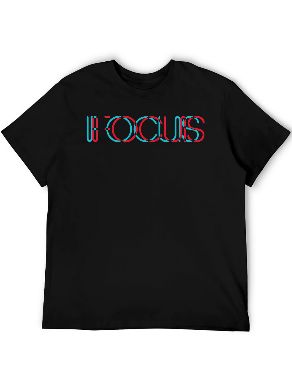 Trendy Focus Graphic Tee - Soft Black Cotton