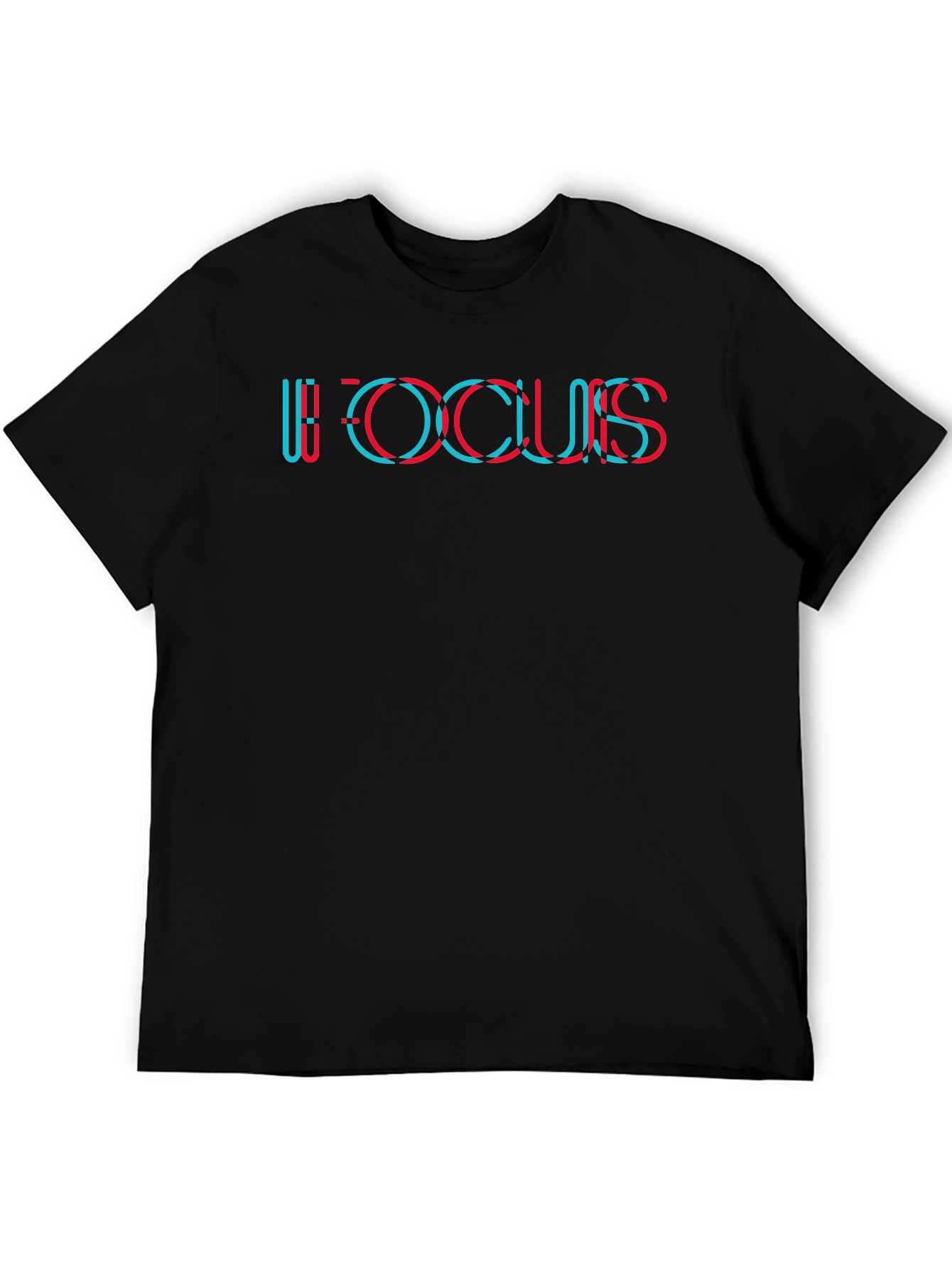 Trendy Focus Graphic Tee - Soft Black Cotton