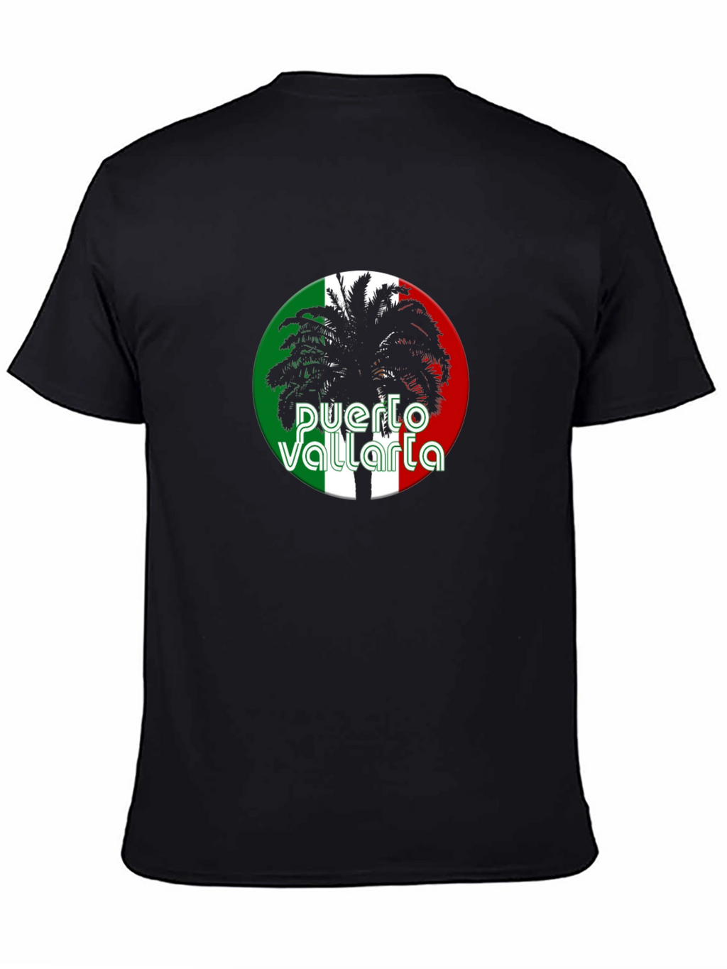 Puerto Vallarta Palm Tree Black T-Shirt
