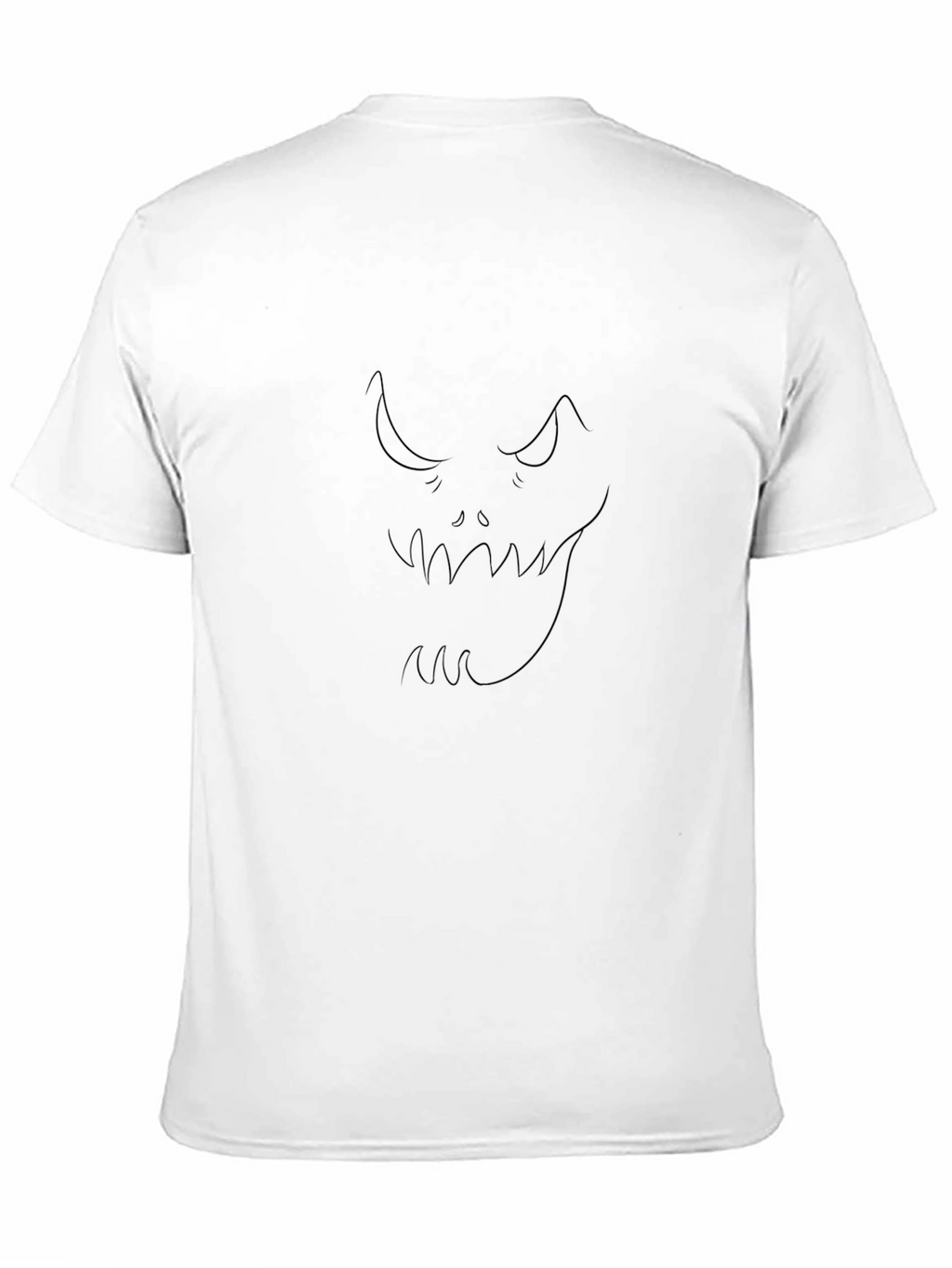Mens Black T-Shirt - Spooky Face Design