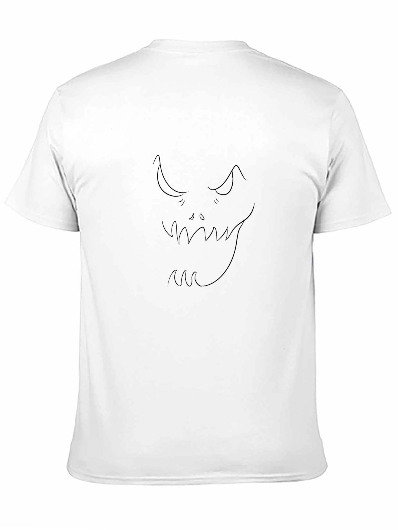 Mens Black T-Shirt - Spooky Face Design