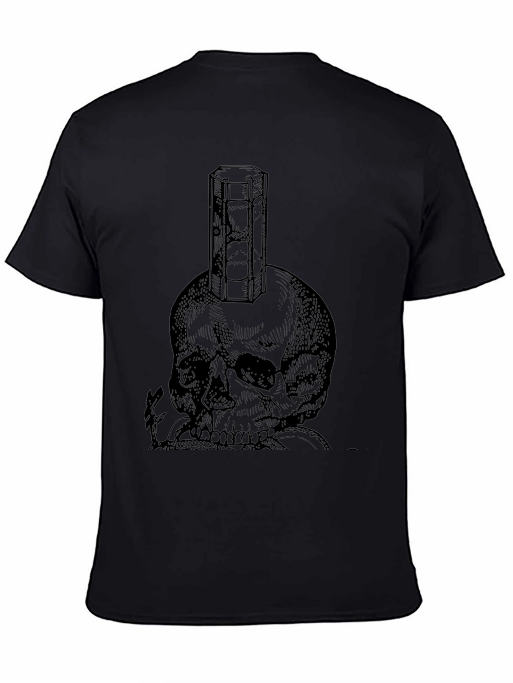 Skull & Hourglass Graphic Tee - Unisex Black T-Shirt