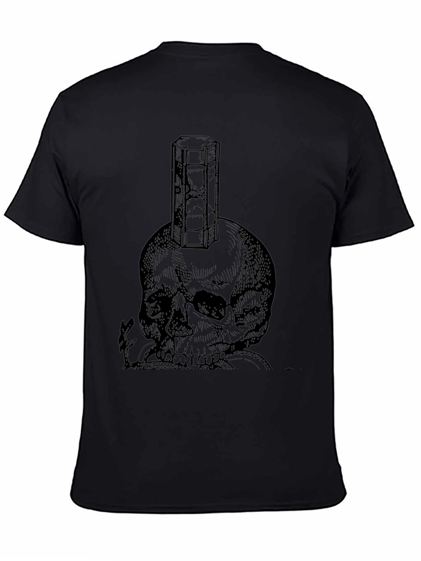 Skull & Hourglass Graphic Tee - Unisex Black T-Shirt