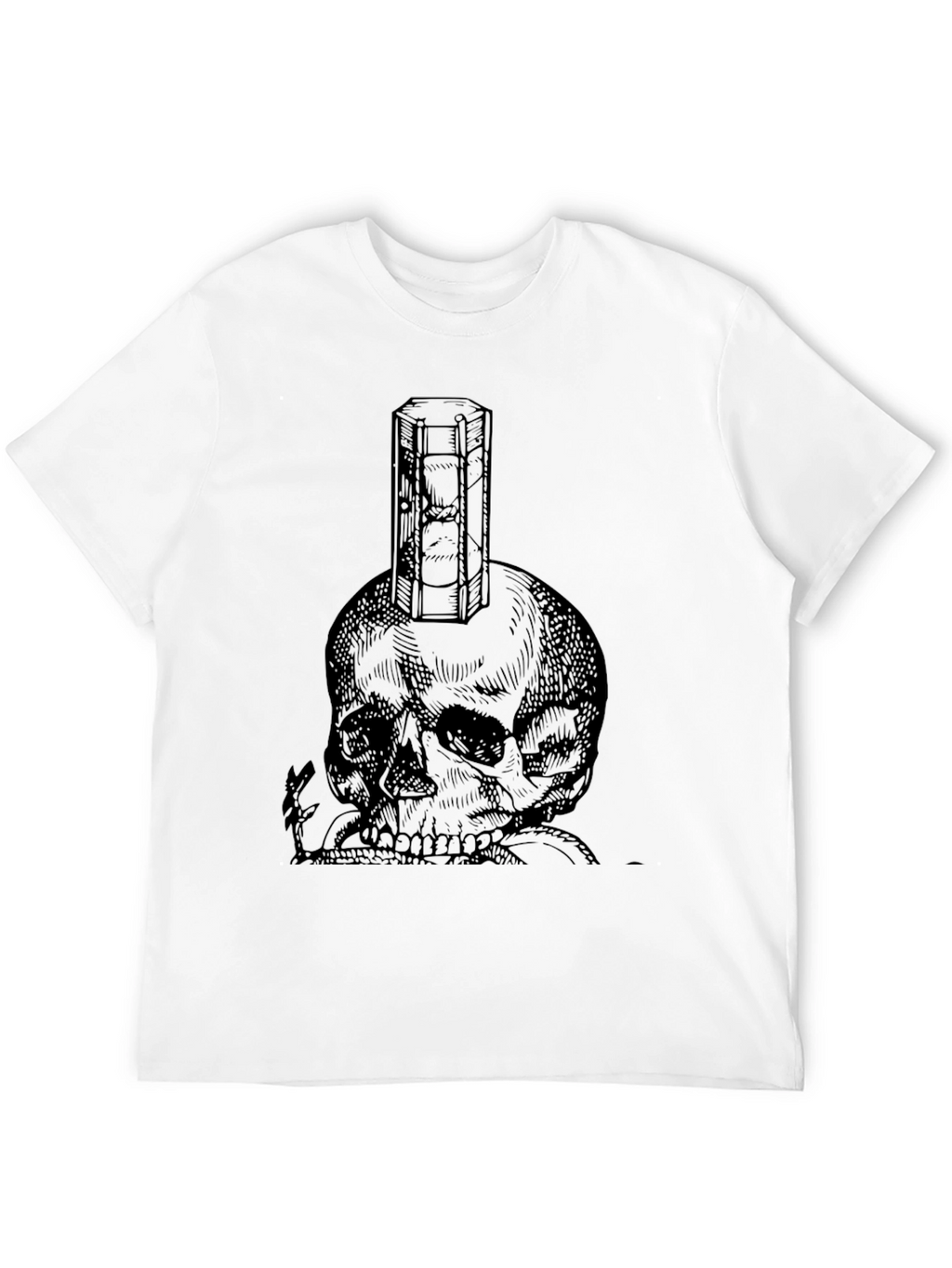 Skull & Hourglass Graphic Tee - Unisex Black T-Shirt