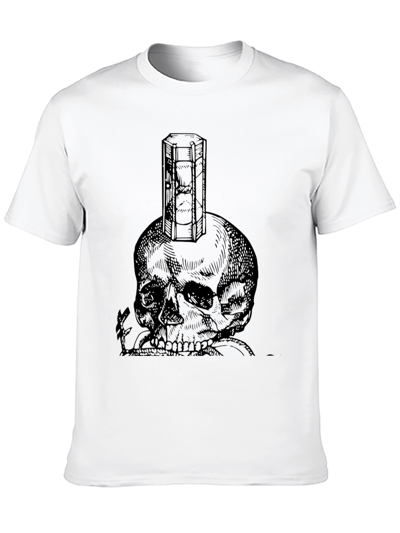 Skull & Hourglass Graphic Tee - Unisex Black T-Shirt
