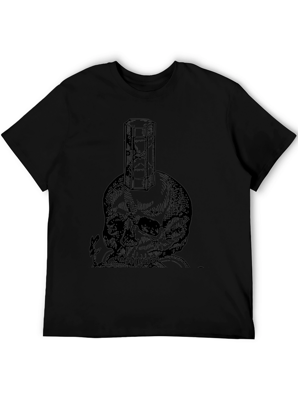 Skull & Hourglass Graphic Tee - Unisex Black T-Shirt