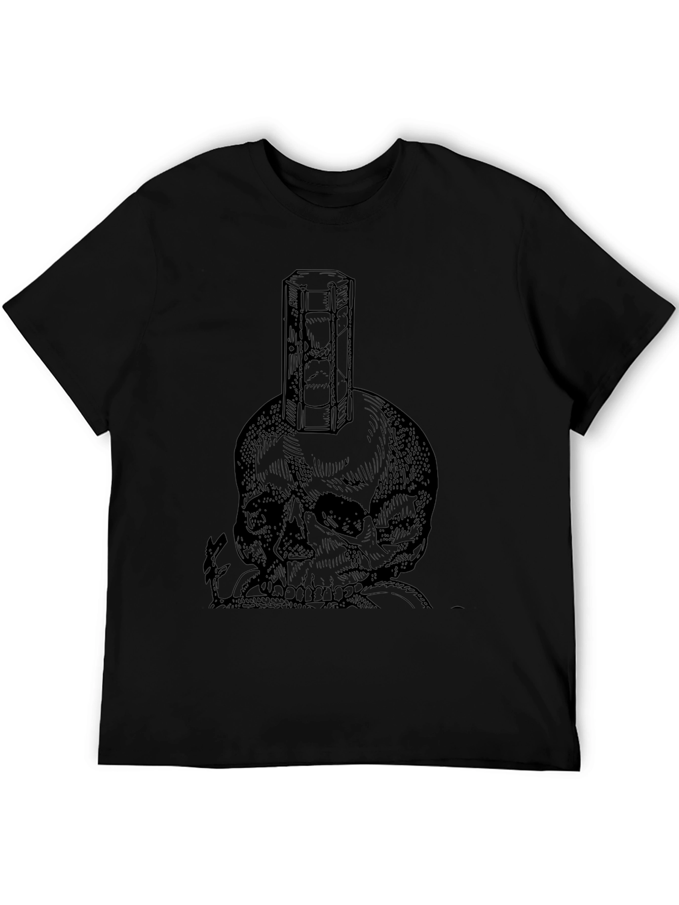 Skull & Hourglass Graphic Tee - Unisex Black T-Shirt