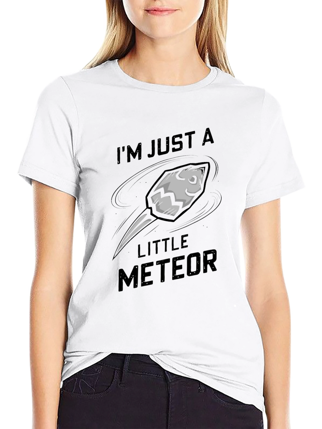 Im Just A Little Meteor Black Graphic Tee
