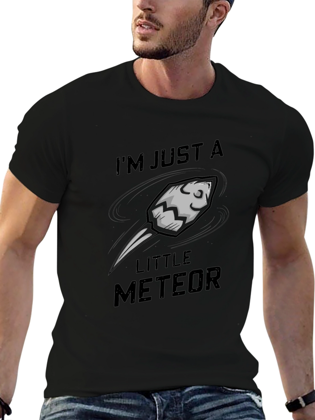 Im Just A Little Meteor Black Graphic Tee