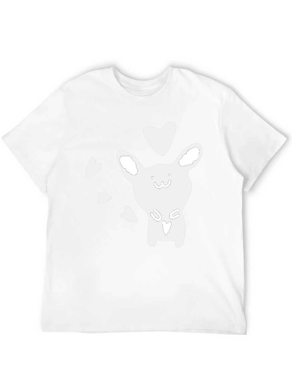 Cute Cartoon Animal Heart Graphic Black T-Shirt