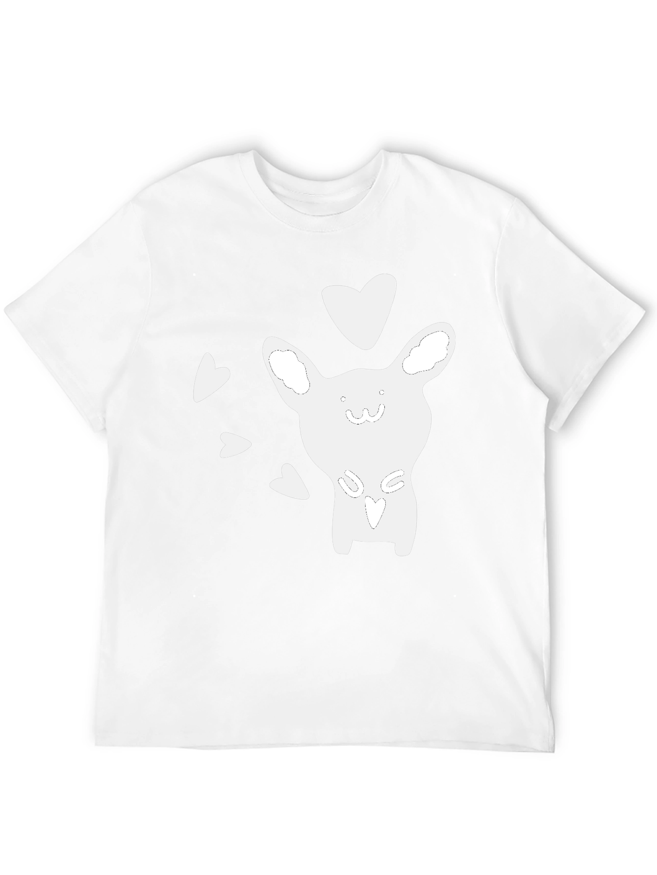 Cute Cartoon Animal Heart Graphic Black T-Shirt