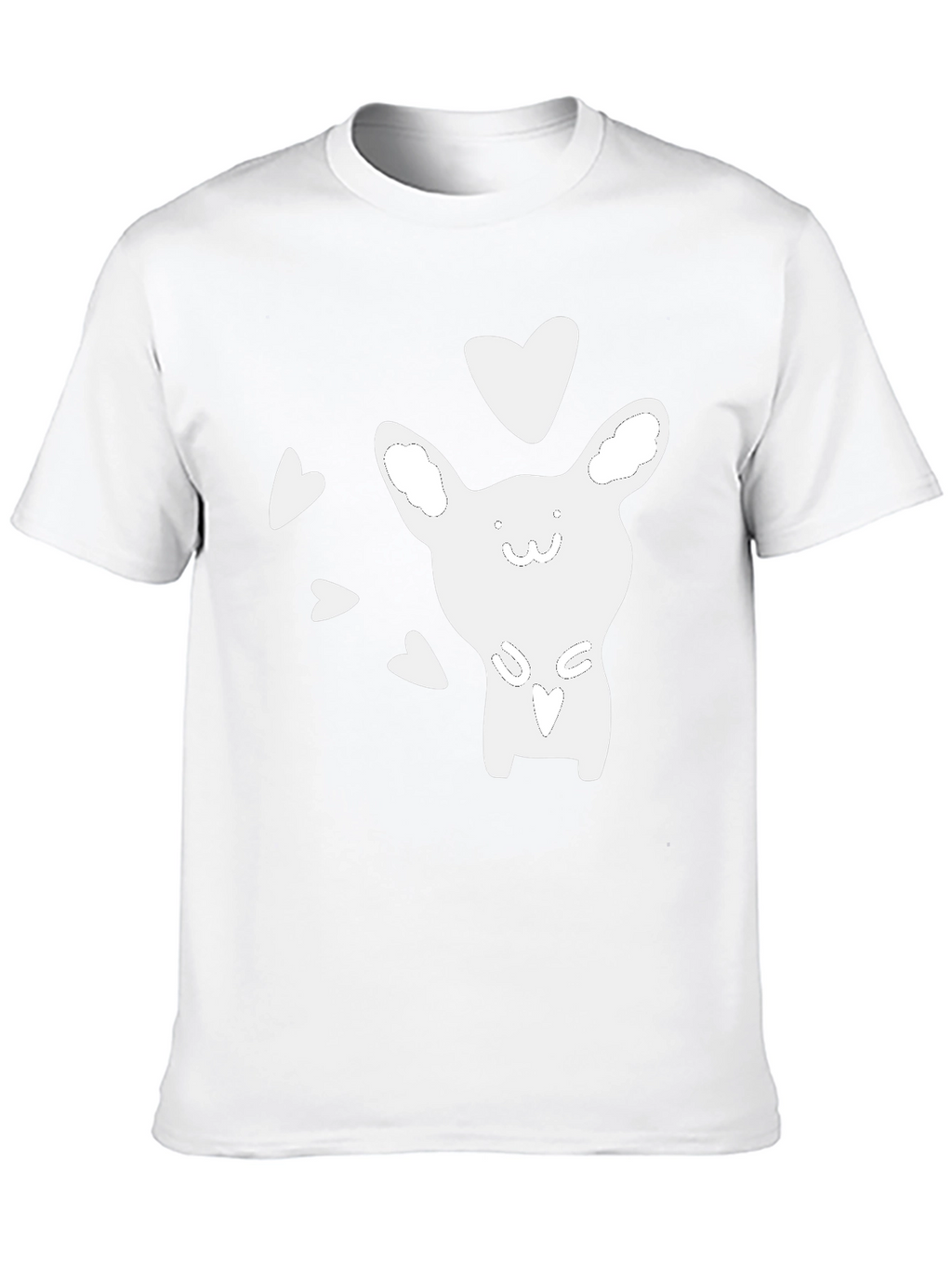 Cute Cartoon Animal Heart Graphic Black T-Shirt