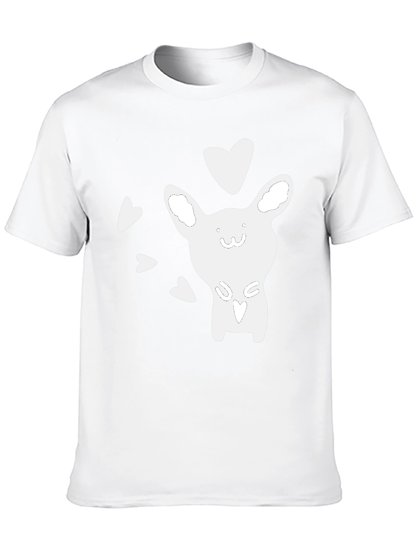 Cute Cartoon Animal Heart Graphic Black T-Shirt