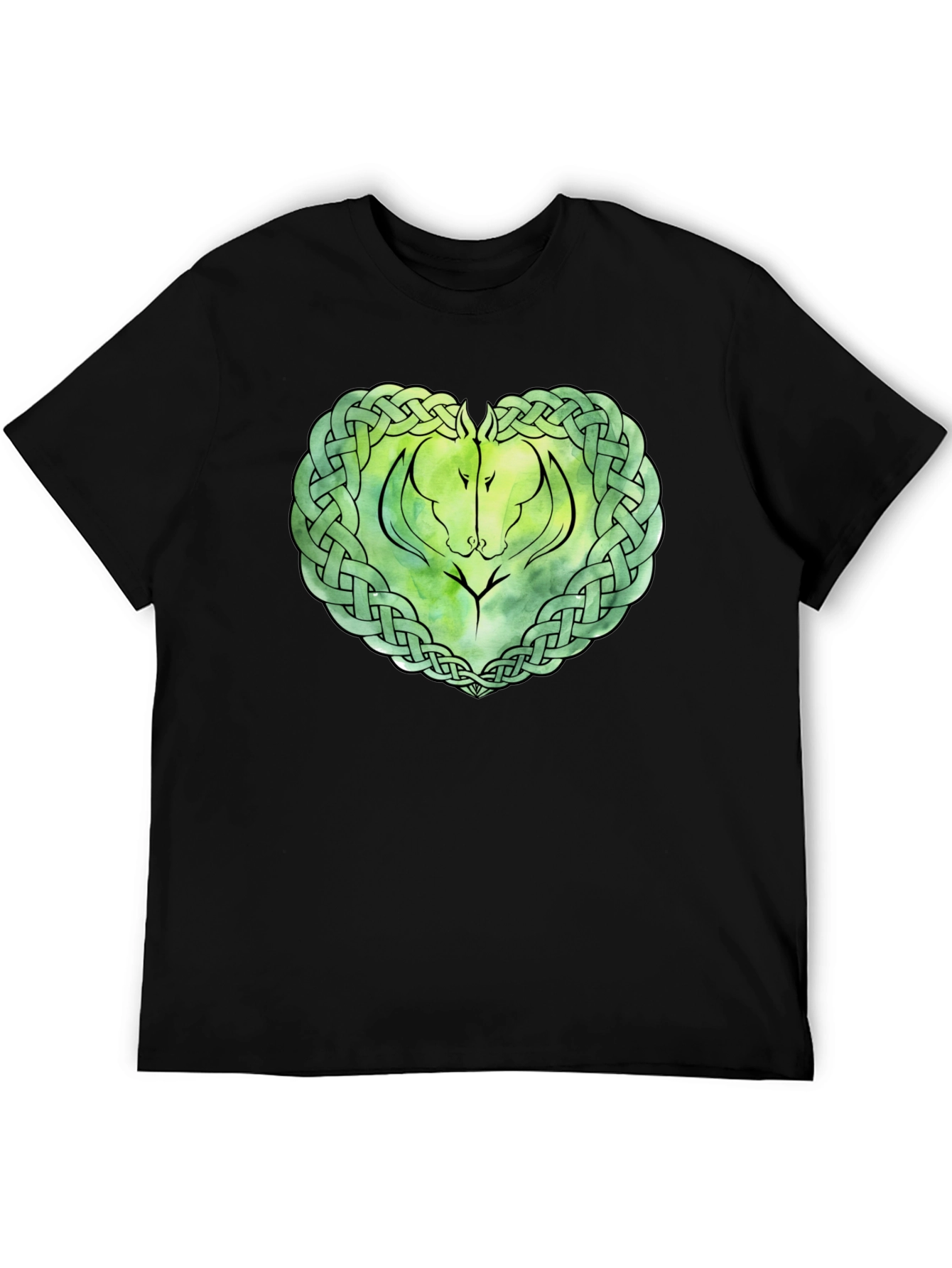 Celtic Horse Knot Graphic T-Shirt - Black