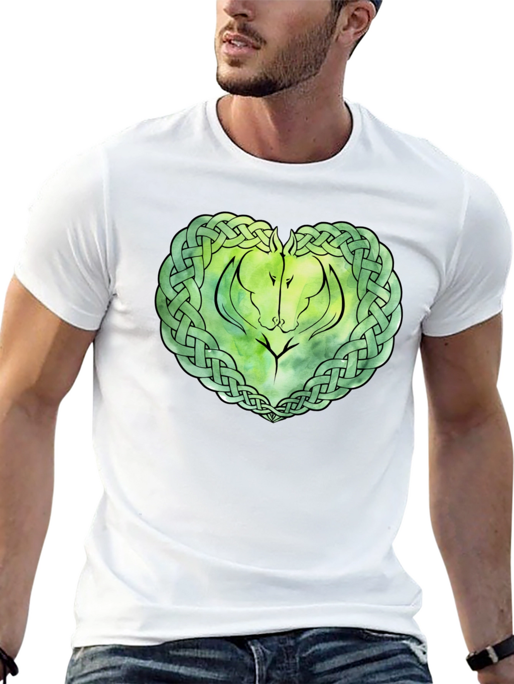 Celtic Horse Knot Graphic T-Shirt - Black