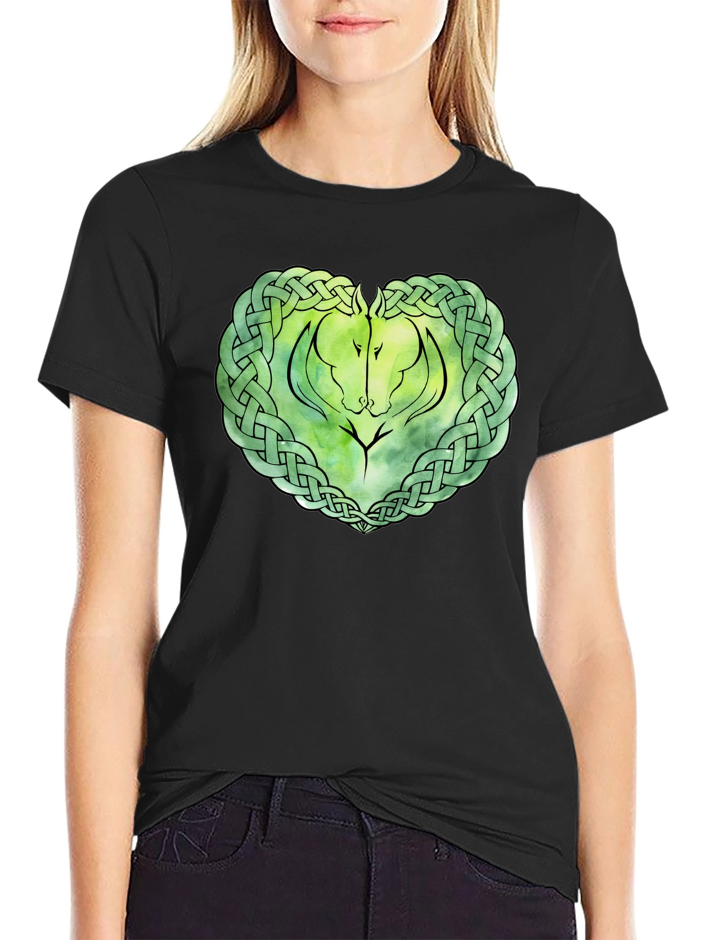 Celtic Horse Knot Graphic T-Shirt - Black
