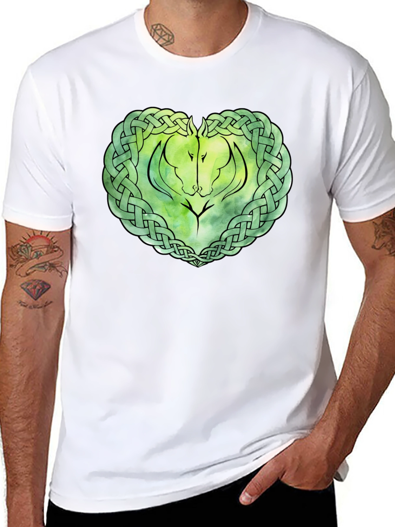 Celtic Horse Knot Graphic T-Shirt - Black