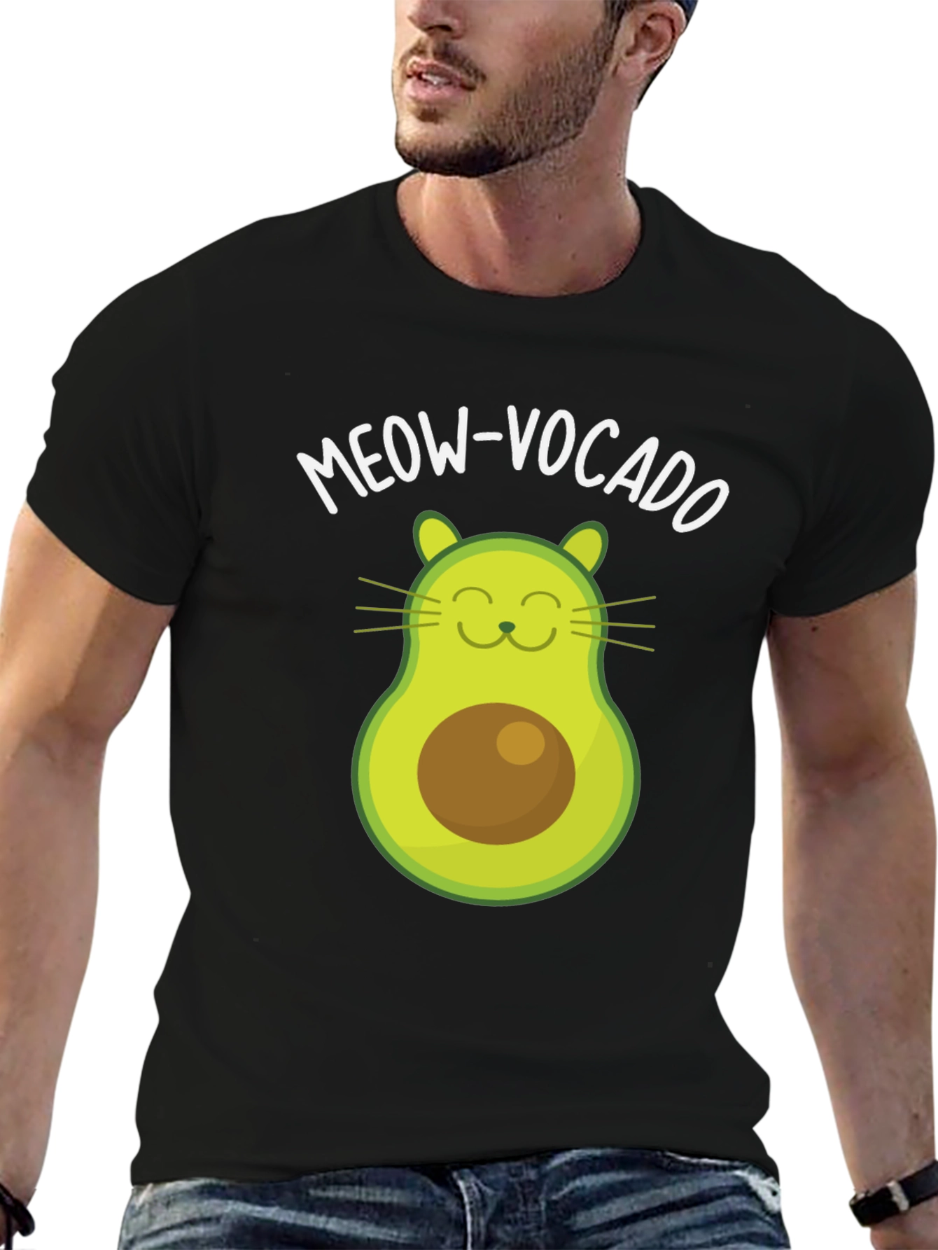 Meow-Vocado Funny Cat Avocado T-Shirt